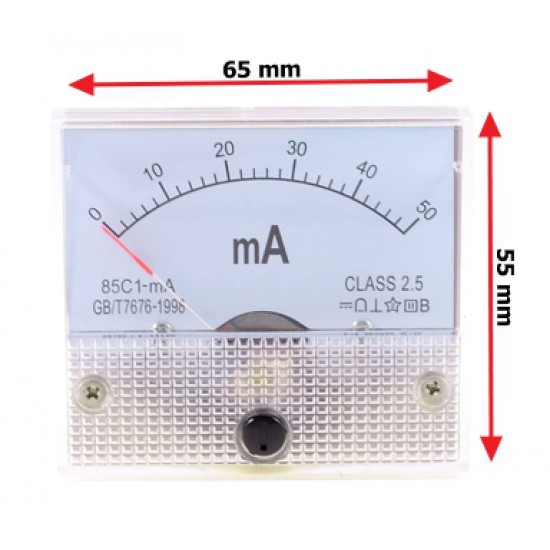 ขาย Analog Amp meter 85C1 0-50mA DC ราคา 90.00 บาท ในไทย