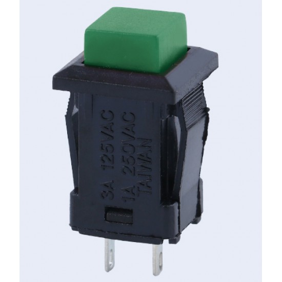 ขาย สวิตช์ปุ่มกด button switch DS-429 กดติด กดดับ สีเขียว ราคา 10.00 บาท ในไทย