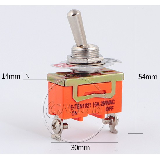 ขาย toggle switch E-TEN1021 15A 250VAC ราคา 20.00 บาท ในไทย