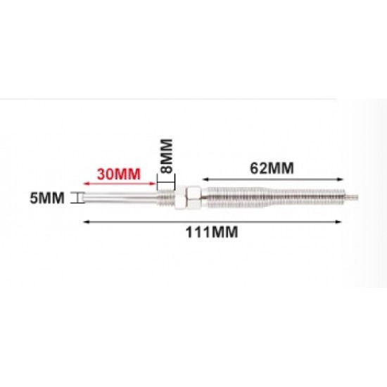 ขาย เทอร์โมคัปเปิล Type K M8 ยาว 3 เมตร Probe 30mm ราคา 150.00 บาท ในไทย