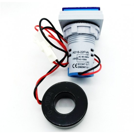 ขาย AC Volt Amp Meter 22mm สีฟ้า AD16-22FVA ราคา 180.00 บาท ในไทย