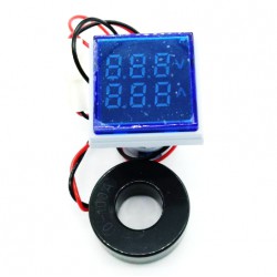 AC Volt Amp Meter 22mm สีฟ้า AD16-22FVA